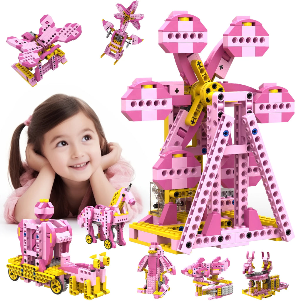 Apitor STEM Toys for Girls 8-in-1 Electric Motor Robotic Science Kits STEM Kit for Kids Age 8-10 Educational Craft Building Toys