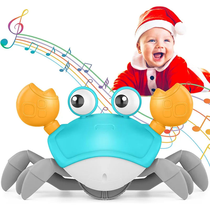 Induction Escape Crab Electric Pets Musical Toys Toddler Crawling Baby Walker Crab Interactive Toys for Children Gifts